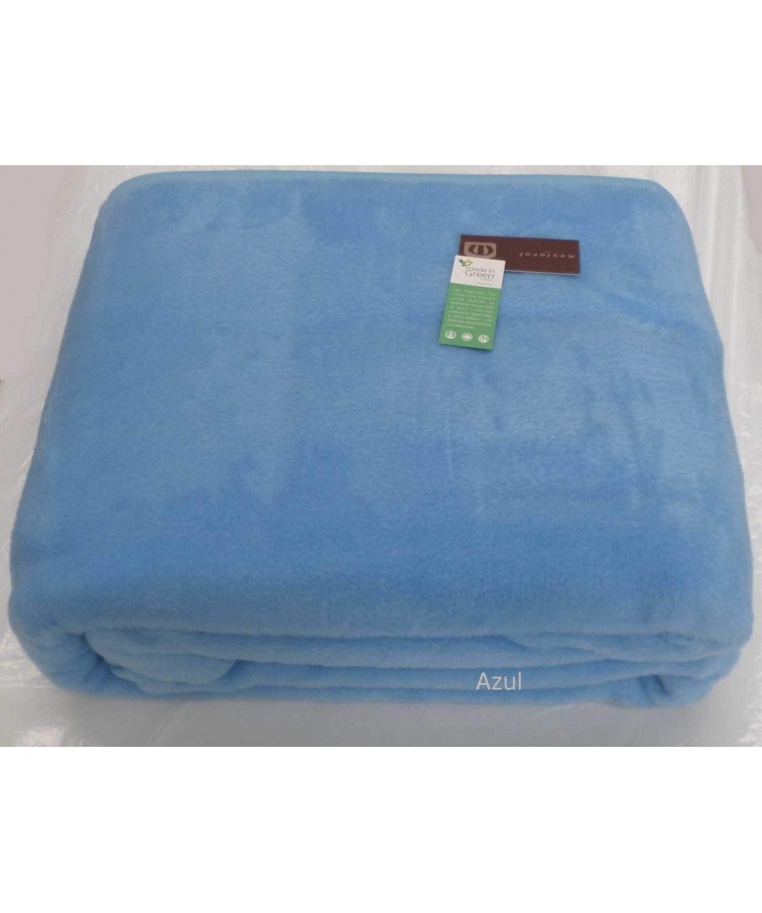 Manta extra suave para cama de Manterol en color azul estilo